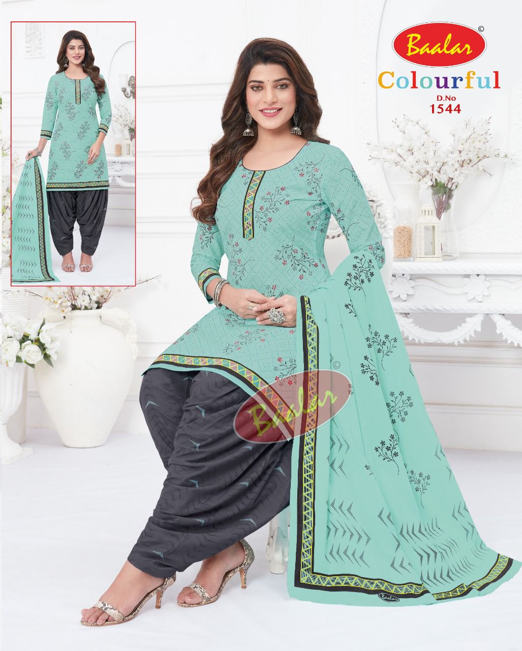 Baalar Colourful Vol 15 Regular Wear Wholesale Cotton Printed Readymade Suit
